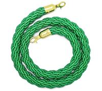 Corde de barrière file d'attente 1,5, 2, m, 11 couleurs, avec crochet for poteaux, séparateur, contrôle des foules dans les hôtels, sécurité en corde, doré (rouge, m)(Green,3M)