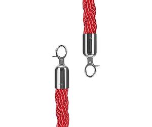 Corde de barrière file d'attente torsadée, corde for cônes circulation/barrière stationnement, 2 pièces délinéateur suspendue avec crochets polis, 5 couleurs au choix(Red,180cm/6ft)