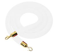 Corde de barrière multicolore en option for le contrôle des foules, corde de barrière de file d'attente suspendue, salle de cinéma/utilisation de grandes ouvertures/(White,Length 0.9M/3Ft/36In)