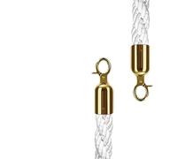 Corde De Barrière Nylon Sling Rope For Greeting Queue Column, Hotel Welcome Concierge, Round Head Guardrail Twist Lany(White)