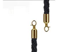 Corde De Barrière Nylon Sling Rope For Greeting Queue Column, Hotel Welcome Concierge, Round Head Guardrail Twist Lany(Black)