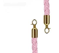Corde De Barrière Nylon Sling Rope For Greeting Queue Column, Hotel Welcome Concierge, Round Head Guardrail Twist Lany(Pink)