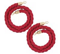 Corde de Barrière Paquet de 2 1 M 1,5 M 1,8 M Corde Tressée de Chandelier, Blanc Rouge File D'attente VIP Cordes Torsadées, Barrières de Corde de Diviseur pour La Célébration de L'hôtel, Tapis Rouge (