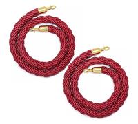 Corde de Barrière Paquet de 2 1 M 1,5 M 1,8 M Corde Tressée de Chandelier, Blanc Rouge File D'attente VIP Cordes Torsadées, Barrières de Corde de Diviseur pour La Célébration de L'hôtel, Tapis Rouge (