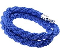 Corde de barrière torsadée de 2 m avec crochet/contrôle de la foule/corde de barrière pour clubs, cinémas et autres espaces publics (bleu)