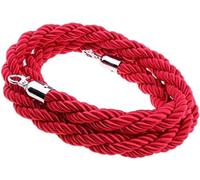 Corde de barrière torsadée de 2 m avec crochet/contrôle de la foule pour clubs, cinémas et autres espaces publics (rouge)