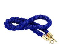 Corde de barrière torsadée robuste pour contrôle de la foule, 1,7 m - Ligne de file d'attente bleue de qualité supérieure pour théâtres et musées - Corde d'événement durable et élégante