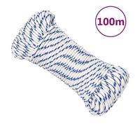 Corde de Bateau Blanc 4 mm 100 m Polypropylène Levage Ancrage Navire vidaXL