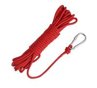Corde de Bateau en PolypropylèNe De 6 mm, Longueur de 10 M, Flottante Et Hautement Visible en Rouge,pour Les Sports Nautiques,La PêChe Et La RandonnéE, Incluant Un Mousqueton en Acier Inoxydable