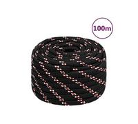 vidaXL Corde de bateau Noir 20 mm 100 m Polypropylène