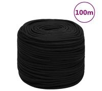 vidaXL Corde de travail Noir 8 mm 250 m Polyester
