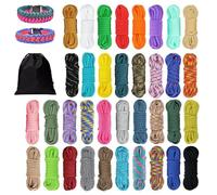 Corde de bracelet paracorde 550 à 7 brins en nylon pour loisirs créatifs, activités de plein air, porte-clés, laisses pour chien, mousqueton, 36 couleurs, 3 m