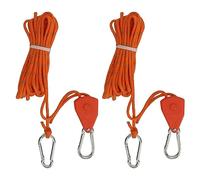 Corde de Camping avec poulie, 2 pièces, Corde de Tente, 16,4 Pieds, Bande réfléchissante réglable Orange, équipement de Camping Solide pour l'extérieur