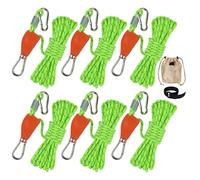 Corde de camping - Polyester - Fil réfléchissant, tendeur réglable robuste | Poulie en de zinc Sangles d'arrimage extérieures pour tentes, auvents, trampolines, kayaks, auvents, camping en