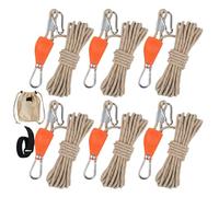 Corde de camping - Polyester - Fil réfléchissant, tendeur réglable robuste | Sangles d'arrimage extérieures à poulie en de Zinc, pour tentes, auvents, Trampolines, Kayaks, auvent, Camping en p