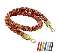 Corde de chandelier, Barrière torsadée tressée colorée for fête de départ, sécurité des files d'attente personnalisée, concert, tapis rouge, grandes ouvertures(Brown)