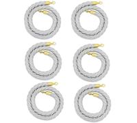 Corde de chandelier, Corde de barrière file d'attente, 6 cordes poteau dorées, corde 1/1,5/2/2,5/3 m/corde chanvre tressée, suspension for cinémas, mariages, contrôle des foules(Silvery,2M)
