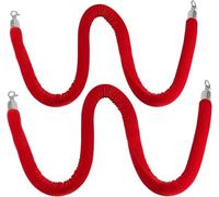 Corde de chandelier en velours, Ensemble de 2 barrières à corde for poteaux/poteaux, for fêtes, défilés mode, séparateurs d'obstacles file d'attente(Red,150cm/5ft)