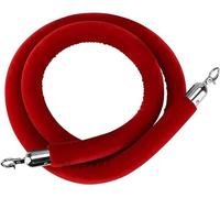 Corde de Chandelier En Velours Vip, Mini Corde de Barrière de File D'attente de Contrôle Des Foules Portable, Corde de Velours avec Crochets Argentés, pour événement de Fête(Size:1.5m/5ft,Color:Rouge)