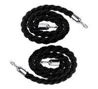 Corde de chandelier, Lot de 2 cordes séparation en chanvre torsadé avec crochets argentés for contrôle des foules, hôtels, concerts, salons automobiles - 120 cm(10ft/305cm)