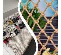 Corde de chanvre à suspendre au mur - Décoration d'intérieur et d'extérieur polyvalente pour librairie, bar, café - 6 m x 10 m - Filet d'escalade pour plantes grimpantes pour décoration de jardin et