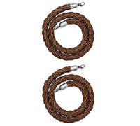 Corde de Chanvre de barrière Marron argenté Violet, 2 pièces de Cordes tressées de Chandelier VIP pour Le contrôle des foules, Corde de File d'attente de fête pour Les cinémas d'église