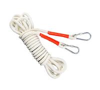 Corde de chanvre en coton durable de 16 mm avec crochet à ressort pour nettoyage des murs extérieurs et installation AC - Corde de liaison résistante à l'usure de 10 m (blanc)