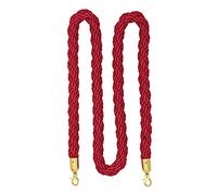 Corde de chanvre multicolore en option, longue barrière de corde torsadée for séparateur de file d'attente, contrôle des foules des restaurants/théâtre/vestiaires/(Red,Length 2.2M/7.2Ft/86.6In)