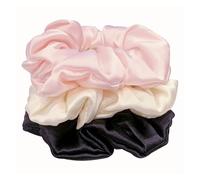 Corde De Cheveux En Tissu Lot de 3 chouchous en soie couleur unie for femmes, grands bandeaux, accessoires for cheveux(Color1)