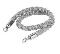 Corde de clôture 1/1,5/2 m pour le contrôle des foules, corde de poteau extérieure et intérieure, corde de chanvre torsadée avec crochet argenté pour clôtures de tapis (gris, 1M)