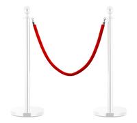Corde de Colonne Rouge et Doré Velours Barrière Contrôle des Foules vidaXL