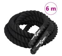 vidaXL Corde de combat 94267 – corde d'entraînement ondulatoire avec poignées, 12 m, noir