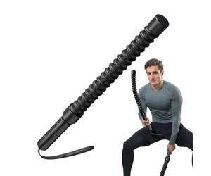 Corde de combat sans corde - Oscillation silencieuse pour fitness et force | Kit d'entraînement à la maison compact | Poignées style à côté du cardio ou développement musculaire total, noir