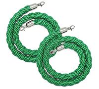 Corde de contrôle, corde poteau d'entrée verte, barrière des foules en tissée, cordon file d'attente for théâtres, fêtes, mariages, expositions, banques (vert, 2 pi/0,6 m)(Green1,2ft/0.6m)