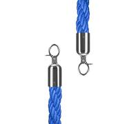 Corde de contrôle de foule avec crochets, barrière de file d'attente en chanvre pour événements de 0,9 à 3 m, cordes de suspension pour entrée d'hôtel, bleu, 60 cm - et polyvalente