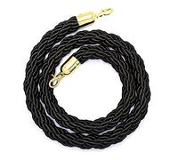 Corde de contrôle de foule en velours de qualité supérieure, corde de barrière torsadée en chanvre pour événements, sangle de gestion de file d'attente pour restaurants et lieux Noir foncé