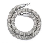 Corde de contrôle de foule grise avec crochet plaqué barrière de sécurité pour entrée d'événement, gestion de file d'attente, mariage, cinéma, inauguration, design haute visibilité