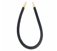 Corde de contrôle des foules avec crochet doré, corde de barrière épaisse for tapis rouge/file d'attente d'hôpital for l'extérieur et l'intérieur, facile à installer/(Black)