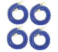 Corde de délimitation, 4 pièces avec bouton-pression doré, cordons de chanvre de barrière en nylon torsadé, corde de guidage des foules for événements de fête/tapis rouge
