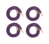 Corde de délimitation, 4 pièces cordes violettes tressées, corde de chanvre suspendue for barrière de contrôle des foules, corde de séparation de file d'attente