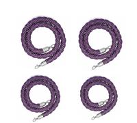 Corde de délimitation, 4 pièces cordes violettes tressées, corde de chanvre suspendue for barrière de contrôle des foules, corde de séparation de file d'attente