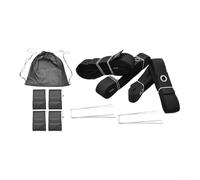 Corde de délimitation de terrain de beach volley avec sangle en nylon, sangles de 8 m et 16 mètres, broches en acier et matériel de fixation d'anneau en métal (H)