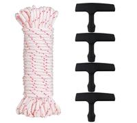 Corde de Démarreur 10 M, 3,0 mm, Corde Lanceur Tondeuse avec 4 Poignées de Démarrage, Durable Corde de Traction, pour Pièces de Tondeuse à Gazon Brosse à Bordure Moteur de Coupe