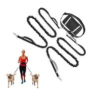 Corde de Dressage pour Chien, Lanière Réfléchissante Réglable pour Chien avec Poche À Fermeture Éclair, Sangle Réfléchissante pour Course Voyage Urbain Vélo Jogging Activités Extérieures