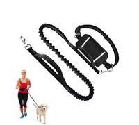 Corde de dressage pour chien, réfléchissante, réglable, laisse de course, avec poche de taille pour un rangement et un contrôle pratiques, randonnée, camping, plein air, voyage, urbain, jogging, 61 cm