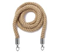 Corde de File D'attente,Corde de Contrôle des Foule,Corde de Barrière avec Crochets,Corde de Poteau,Corde de Suspension Vip pour Séparation de File D'attente(Size:3.3ft/100cm,Color:Silver Hooks)