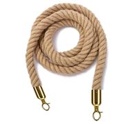 Corde de File D'attente,Corde de Contrôle des Foule,Corde de Barrière avec Crochets,Corde de Poteau,Corde de Suspension Vip pour Séparation de File D'attente(Size:4.9ft/150cm,Color:Gold Hooks)