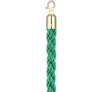 Corde de gestion de file d'attente, Barrière de file d'attente VIP en corde tressée for fêtes, cinémas et églises, contrôle des foules, chanvre avec crochets, verte, 300 cm(Green,210Cm/7Ft)