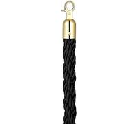 Corde de gestion de file d'attente, Barrière de file d'attente VIP en corde tressée for fêtes, cinémas et églises, contrôle des foules, chanvre avec crochets, verte, 300 cm(Black,210Cm/7Ft)