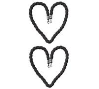 Corde de gestion de file d'attente, Corde torsadée bleue, noire, violette et dorée for barrière de file d'attente, for concerts, théâtres, VIP, corde chanvre tressée, 1,5 m(Black,4M/13.1Ft)